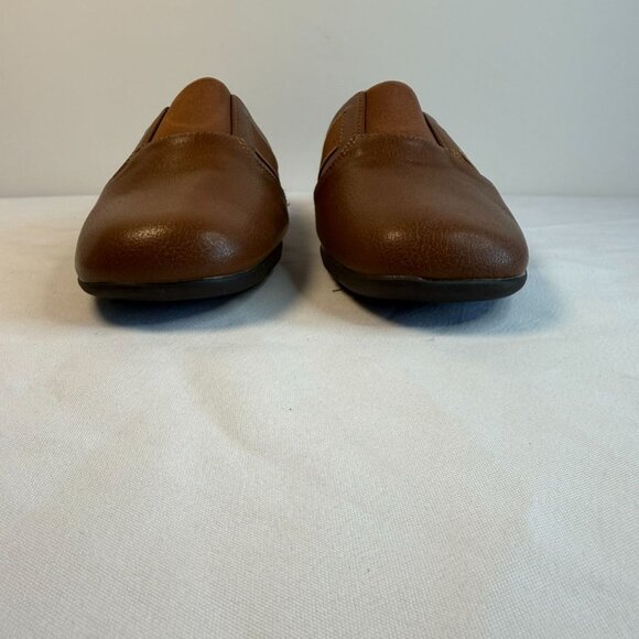 Comfortview The Sarah Womens Size 7.5 Wide Brown Leather Mules Workwear Casual - Picture 5 of 12